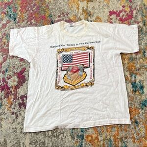Vintage 90s Operation Desert Storm 1990s Military Crewneck Tee Top Shirt 2XL